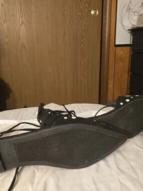 Fergalicious Black Lace-Up Flats